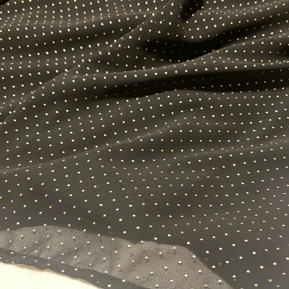 Lane Bryant Gold Textured Dot Strapless Black Layered Chiffon Mini 28 Dress - Picture 4 of 14